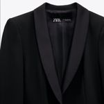 ZARA  DINNER TOXEDO Blazer Jacket w/ Satin Lapel Collar Long Sleeves Black S NEW Photo 12