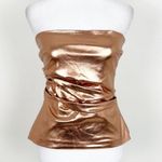 ZARA Bronze Metallic Sold Out Tube Top Sleeveless Blouse Size S NEW Photo 1