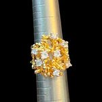 Fancy CZ Cubic Zirconia Gold Cocktail Formal Evening Ring 5.5 Photo 1