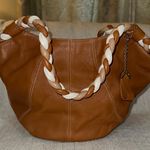 Aqua Madonna Tan and Cream Hobo Bag Photo 13