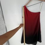 Halston Heritage  Women's‎ Chiffon Red Black Ombre One-Shoulder Cocktail Dress S Photo 13