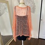 Whimsygoth Salmon Pink / Orange Boho Shawl Asymmetric Crochet Knit Top OS Size undefined Photo 6