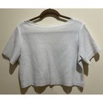 SheIn ~ Short Sleeve Waffle Knit V-Neck Cropped Top ~ Size Medium ~ Off White Photo 2