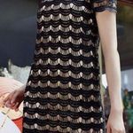 Kate Spade  black crochet Virginia lace shift dress size 8 party‎ preppy career Photo 0