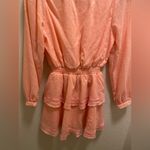 AQUA Bloomingdale's Pink Tiered Ruffled Long Sleeve Mini Dress Size XS Photo 5