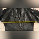 Preston & York Vtg 80s Leather Coat sz M BLack Embossed Paisley Suede Modern Photo 10