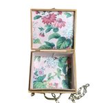 Vintage custom cigar box purse gold cross body chain shoulder strap 7” x 7.5” Tan Photo 4