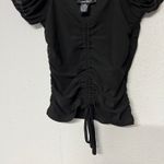 Just Polly Womens Top XS Puff Sleeve Mesh Witchy Whimsigoth Renaissance Y2K Chic Black Photo 3