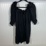 Reformation  Indio Mini Dress Black‎ Off Shoulder Linen Short Sleeve size xl READ Photo 1