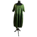 Eshakti Eshakli Square Neck Green Embroidered Floral Custom Dress Photo 6