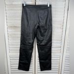 H&M  Women's Black Faux Leather Straight Leg Pants-6 Photo 1