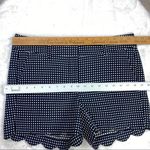 Ann Taylor Factory Signature Scalloped Hem Polka Dot Shorts Navy Blue White 4 Photo 8