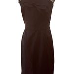 Ann Taylor Little Black Dress Sz 4 Black Pleated Ruffle Strapless Date Wedding Photo 0