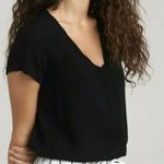Cloth & Stone Anthropologie NWOT Black V-Neck Rayon Top Photo 1