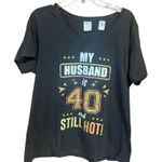 My Husband 40 and still Hot Tee Shirt Sz XL NWOT Black Photo 0