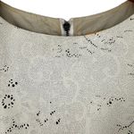 Alice + Olivia  Ivory Laser Cut Leather Sleeveless A-Line Dress Size 2 Photo 4