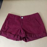 Aeropostale Maroon Twill Shorts 4 Summer Preppy Classic Cherry Girl Minimalist Photo 2