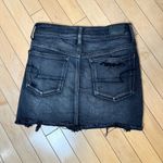 American Eagle  Super Stretch X Black Denim Distressed Jean Jeans Skirt Size 2 Photo 4