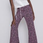 ZARA FLORAL PRINTED FLARED PANTS A-Line Hem PINK COLOR SIZE XS NWT Photo 8