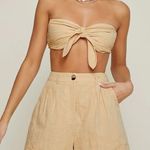 SheIn tan smock bandeau top & short set Photo 0