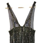 NWT Mandalay Gunmetal Beaded Fringe Cocktail Party Formal Mini Dress Womens Sz 4 Silver Photo 6