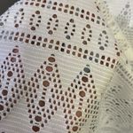 Tropical Escape White Eyelet Swim Plunging V-Neck Coverup w/Shirt Sleeves- 1X Photo 4