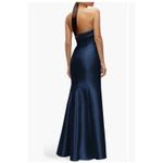 Alfred Sung  Strapless Satin Trumpet Gown - Size 14 - Navy Photo 1