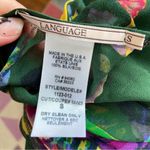 Language Green Sheer 100% Silk Floral Blouse Photo 1