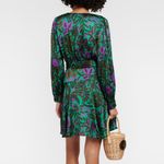 VELVET Graham & Spencer Bridget printed Wrap satin minidress, Multi, Medium, NWT Green Photo 3