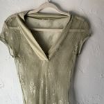 Studio Y  Y2k Sage Green Lace Top Sheer V Neck Short Sleeve Tunic Blouse‎ Fairy Photo 1