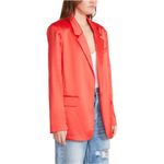 BB Dakota  Steve Madden Smooth Talk Blazer Satin Open Front Red XS New Oversized Photo 2