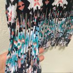 Kirra Women’s XS Fringe Trim Festival Tank Top Black Blue Southwestern Print Photo 1