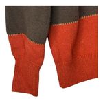 Fall Colorblock‎ Striped Sweater Brown White Orange Knit Women Size Small Photo 3