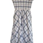Eliza J Bodice Blue and White Plaid Gingham Midi Dress Sundress Tea Dress 4 Photo 6