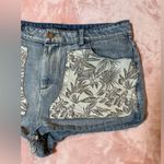 LUNIK  Unique Floral Patchwork Women’s Jean Denim Shorts Size Large Photo 1