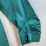 Lafayette 148 Sz 6 Evening Jacket Satin Teal Ruched Gather Button Up 3/4 Sleeve Blue Photo 3