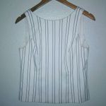 White House | Black Market  6 Sleeveless Striped White Crop V-Back Lined Top Photo 0