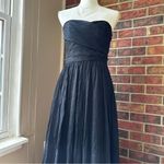 J.Crew Elegant Black Crepe Silk Strapless Dress Corset Bodice Dark Feminine Photo 3
