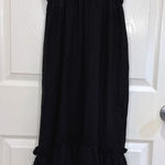 Black Maxi Dress V Neck Sleeveless Casual‎ Summer Sundress Flowy Size M Photo 0