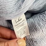 Lulus Women's Crinkle Textured Wrap Skirt Side Tie Tulip Cut Dress Light Blue XL Photo 9