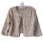 Forever 21 Y2K Faux Fur Bolero Jacket Sz L VTG Gold Sequin Cropped Penny Lane Photo 1