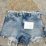 Alexander Wang NWT  Bite Zip High Rise Jean Shorts Cut Off in Pebble Bleach 25 Photo 12