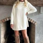 Free People  Ottoman Slouchy Tunic Sweater Dress in Ivory Size Large Photo 0