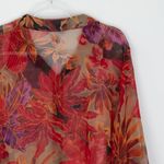 Avenue Womens Sheer Floral Button Up Long Sleeve Blouse Top Size 22/24 Artsy Photo 5