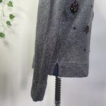 Loft Purple Jewel Embellished Grey Relaxed Sweatshirt Photo 5