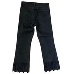 J Brand ‎ Coated Black Out Selena Cropped Lace Hem Mid-Rise Bootcut Jeans Size 29 Photo 5