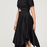 Bibhu Mohapatra Collective Black Cutout Fringe Asymmetric Midi Dress Size 14 Photo 3