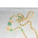 Source Unknown Vintage Teal/Cream Beaded Elephant Single Strand 24" Unusual Casual Necklace Photo 2