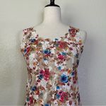 2XTREMZ Colorful Floral Metallic Scallop Sleeveless Top Pink Size M Photo 1