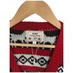 Merry Christmas Womens Size Small Cardigan Knit Sweater Holiday Long Sleeve Red Photo 8